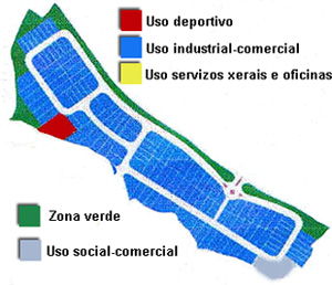 Distribución de las áreas del polígno de A Mezquita Distribución de las áreas del polígno de A Mezquita