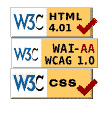 Logotipos de uso de HTML e CSS vlidos e cumprimento de accesibilidade nivel AA