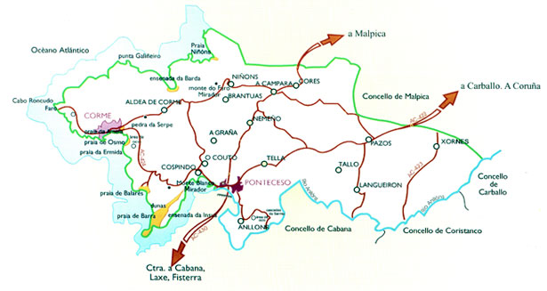 Mapa de Ponteceso